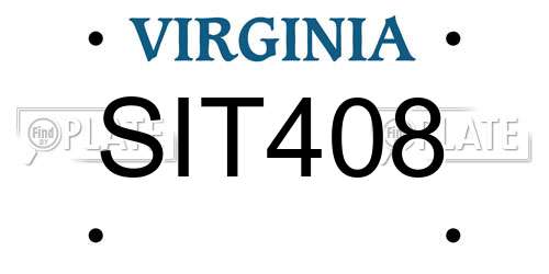 SIT408 Virginia License Plate