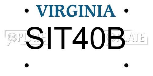 SIT40B Virginia License Plate