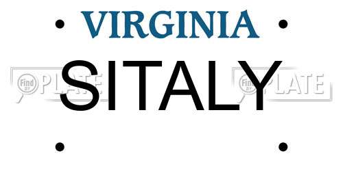 SITALY Virginia License Plate