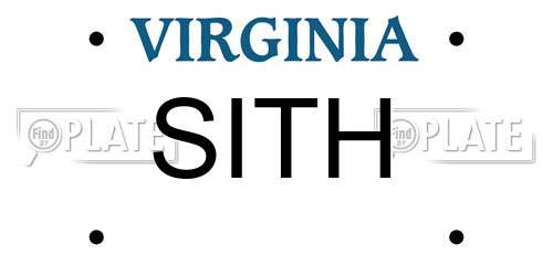 SITH Virginia License Plate