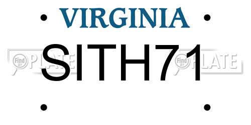 SITH71 Virginia License Plate
