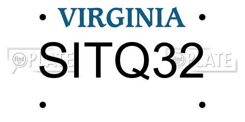 SITQ32 Virginia License Plate