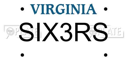 SIX3RS Virginia License Plate