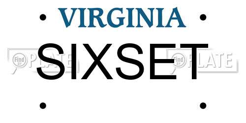 SIXSET Virginia License Plate