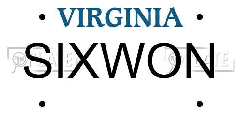 SIXWON Virginia License Plate