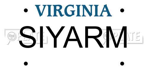 SIYARM Virginia License Plate