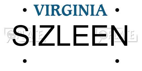 SIZLEEN Virginia License Plate