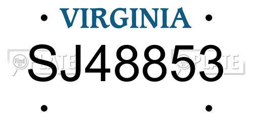 SJ48853 Virginia License Plate