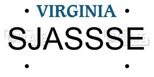 SJASSSE Virginia License Plate