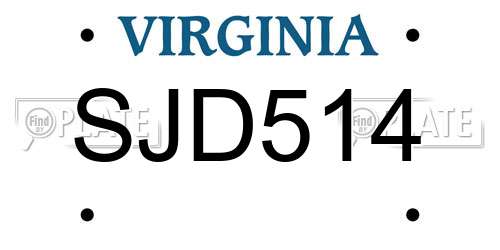 SJD514 Virginia License Plate