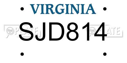 SJD814 Virginia License Plate