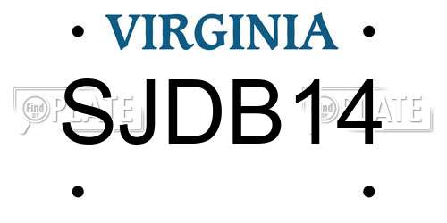 SJDB14 Virginia License Plate