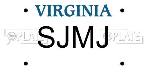SJMJ Virginia License Plate