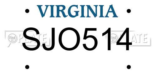 SJO514 Virginia License Plate