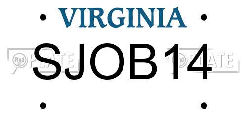 SJOB14 Virginia License Plate