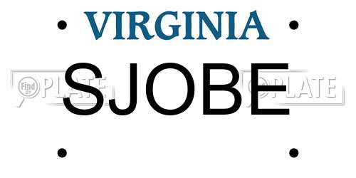SJOBE Virginia License Plate