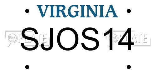 SJOS14 Virginia License Plate