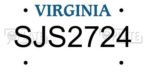 SJS2724 Virginia License Plate
