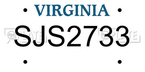 SJS2733 Virginia License Plate