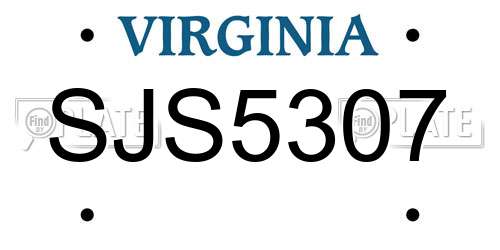 SJS5307 Virginia License Plate