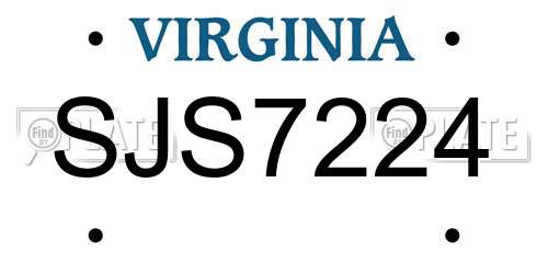 SJS7224 Virginia License Plate