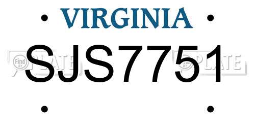 SJS7751 Virginia License Plate