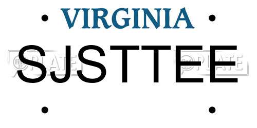 SJSTTEE Virginia License Plate