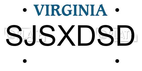 SJSXDSD Virginia License Plate