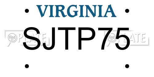 SJTP75 Virginia License Plate