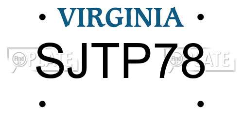 SJTP78 Virginia License Plate