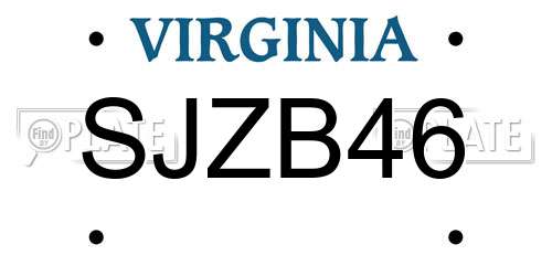 SJZB46 Virginia License Plate