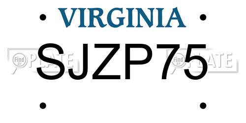 SJZP75 Virginia License Plate