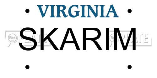 SKARIM Virginia License Plate