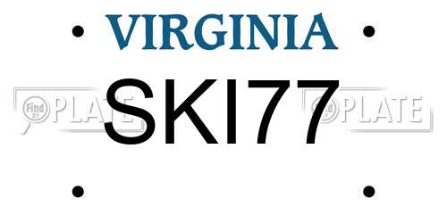 SKI77 Virginia License Plate