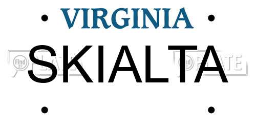 SKIALTA Virginia License Plate
