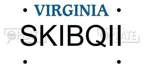 SKIBQII Virginia License Plate
