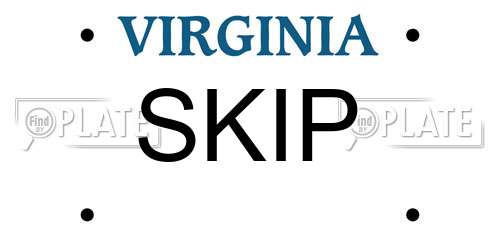 SKIP Virginia License Plate