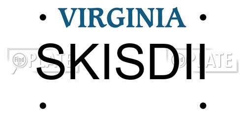 SKISDII Virginia License Plate