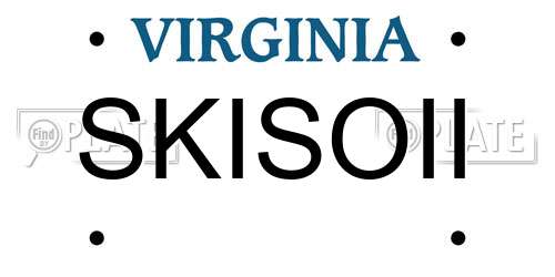 SKISOII Virginia License Plate