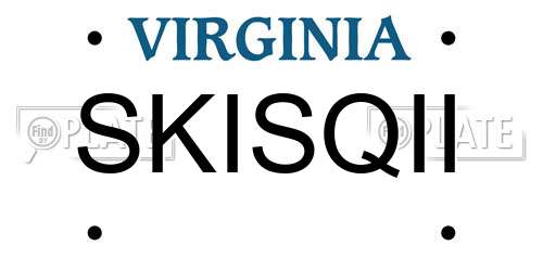 SKISQII Virginia License Plate