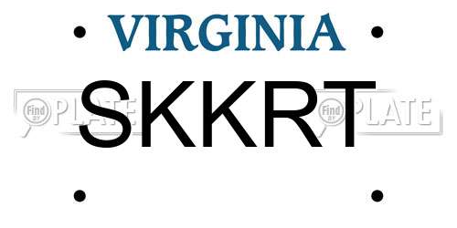 SKKRT Virginia License Plate