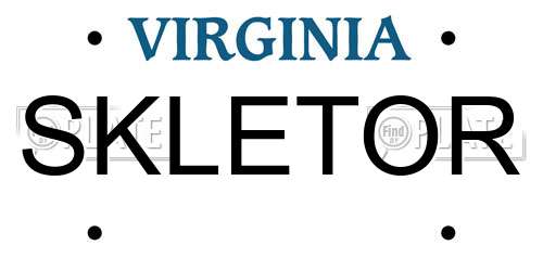 SKLETOR Virginia License Plate