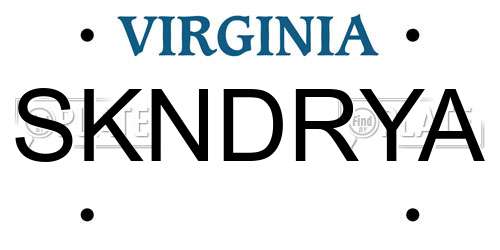 SKNDRYA Virginia License Plate