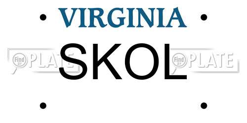 SKOL Virginia License Plate