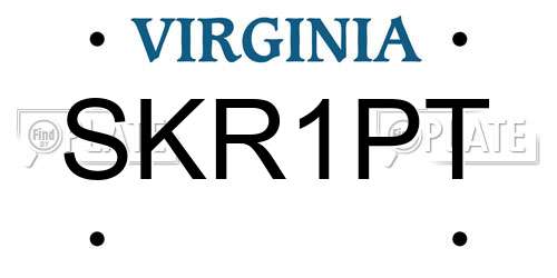 SKR1PT Virginia License Plate