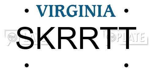 SKRRTT Virginia License Plate