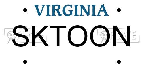 SKTOON Virginia License Plate