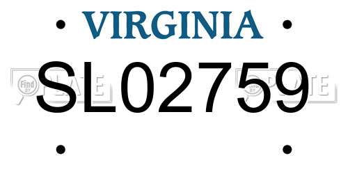 SL02759 Virginia License Plate