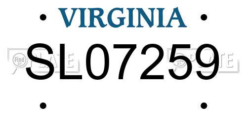 SL07259 Virginia License Plate