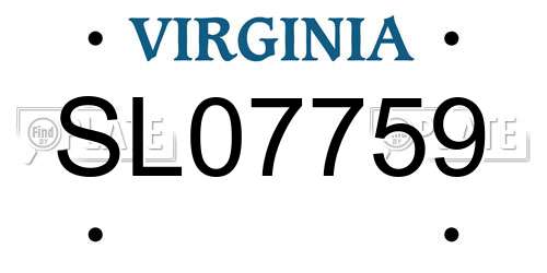 SL07759 Virginia License Plate
